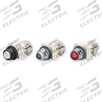 SCHNEIDER ELECTRIC Pilot Light: 30 mm Panel Mounting Size, Red, Incandescent, 9001K Series (MPN 9001KT1R9). Key specifications — Series: 9001K; Brand: SCHNEIDER; Includes Push-To-Test: Push-To-Test Included.