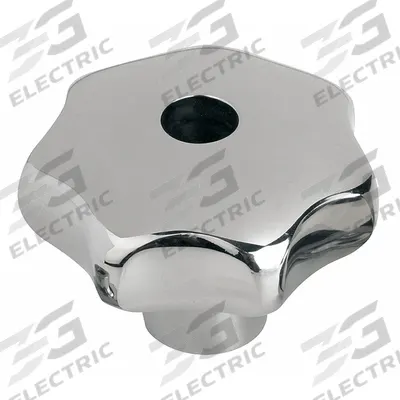 KIPP Hand Knob: 7 Point, Stainless Steel, 1/2 in Hole Dia, 42 mm Hole Dp - Corrosion-Resistant 7-Arm Knobs with Unthreaded Through-Hole