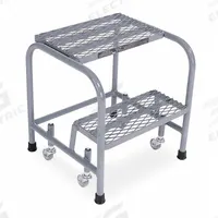 COTTERMAN Step Stool: 1.7 ft Overall Ht, 450 lb Load Cap, 2 Steps, Stainless Steel, Wt-Actuated (MPN 1002N1818A1E10B3SSP1). Key specifications — attr1051722: Rolling Step Stool; attr1055542: Not Stackable; attr1051712: Replacement Foot Pads; attr1051697: COTTERMAN; attr1051699: (4) Swivel; attr1051702: Gray; attr1051707: Rubber; attr1051708: Slip-Resistant.