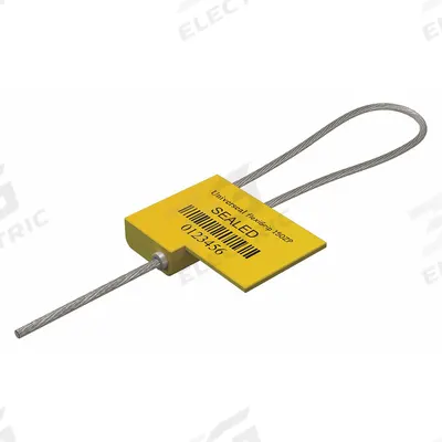 UNIVERSEAL Cable Seals: Yellow, Steel, 12 in Cable Lg, 1/16 in Cable Dia, Sequential - Adjustable-Length Cable Seals