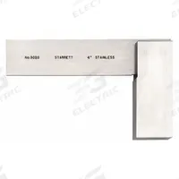 STARRETT Precision Steel Square: 90° Angle, 3-31/32 x 2-31/32 in Outside Dimensions, Stainless Steel (MPN 3020-4). Key specifications — attr1182176: Stainless Steel; attr1182181: Starrett Logo Cardboard Box; attr1182159: STARRETT; attr1182175: 3-31/32 x 2-31/32 in; attr1182177: 0.001 in; attr1182182: No.