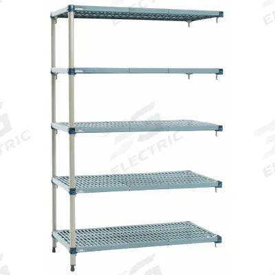 METRO Shelf Plastic Industrial Shelving (5): 24 in x 24 in, 74 in Overall Ht - Quick-Adjust Antimicrobial Stationary Plastic Shelving