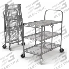 APPROVED VENDOR Wire Shelf Utility Cart: 300 lb, 3 Shelf, 19 in L x 37 in W x 31 in H Dim, Silver (MPN WSCC-3). Key specifications — Shelf Orientation: Flat; Caster/Wheel Configuration: (2) Swivel with Brake; Finish: Chrome; Brand: APPROVED VENDOR.