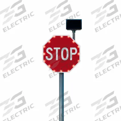 LED Traffic Signal Controller: 30 in Nominal Sign Size (W x H), Aluminum, 0.08 in Thick - Flashing LED Stop Signs