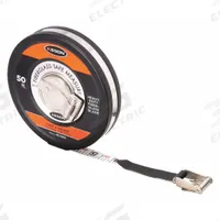 KESON Long Tape Measure: Manual, MC-18-50, SAE, 50 ft, 1/8 in, Stainless Steel, 50 ft Blade Lg (SAE). Key specifications — attr939846: MC-18-50; attr939849: Fiberglass; attr939859: Nonmagnetic Single Hook; attr939850: Single-Sided; attr939855: 1/8 in; attr944023: Hook End; attr940484: KESON; attr985224: Stainless Steel.