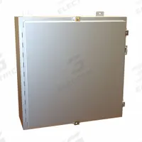HAMMOND Electrical Enclosure: Aluminum, 24 in x 24 in x 8 in, NEMA 12/13/4/4X, w/Panel, Solid Cover (MPN 1418N4ALJ8). Key specifications — Closure Method: Clamps; Brand: HAMMOND; Knockouts: Not Included.