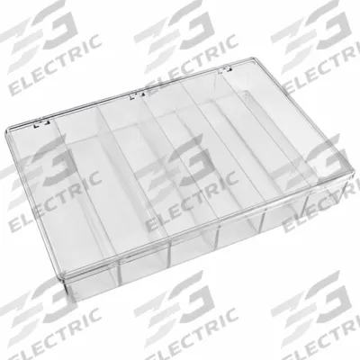 FLAMBEAU Compartment Box: 8 3/4 in x 13 in x 2 7/8 in, Clear - Small Parts Compartmented Boxes with Fixed Dividers