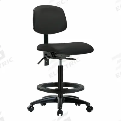 APPROVED VENDOR Ergonomic Chair: Vinyl, Armless, Ht Range 25 in to 34 1/2 in, 18 1/2 in Seat Wd - Vinyl Lab Chairs