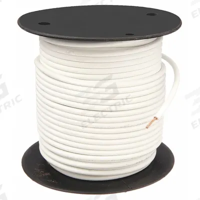 GROTE Primary Automotive Wire: GPT, 500 ft, 1 Conductor, 14 AWG, White - PVC-Insulated General Purpose Primary Wires