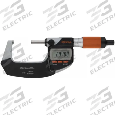 MITUTOYO Digital Outside Micrometer: 1 in to 2 in /25 mm to 50 mm, Inch/Metric - Micrometers with SPC Output for Harsh Environments