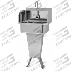 SANI-LAV Hand Sink: 41 1/2 in Overall Ht, 17 in Bowl Lg, 7 in Bowl Dp, 2 gpm Flow Rate, Sensor (MPN ESB2-503L). Key specifications — Includes Side Splash: Side Splash Included; Power Source: Battery Powered; Brand: SANI-LAV.