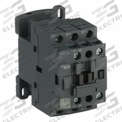 SCHNEIDER IEC Magnetic Contactor: Non-Reversing, 3 Poles, 3NO Contacts, 9 A, 24V AC Coil (MPN DPE09B7). Key specifications — Brand: SCHNEIDER; Integrated Surge Suppression: No.