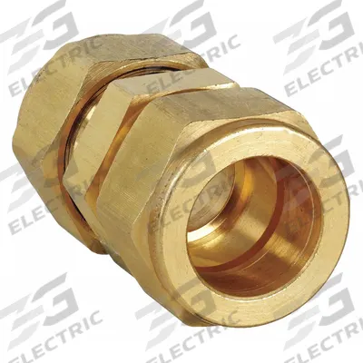PARKER Compression Fitting Union: 3/4 in OD x 3/4 in OD Size, Compression x Compression - Single-Ferrule Brass Compression Fittings