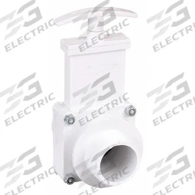 VALTERRA Gate Valve: 1 1/2 in Size, PVC, Rising, FIPS x MIPS, 45 psi CWP, Lever - Rising Stem PVC General Purpose Gate Valves