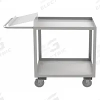 DURHAM MFG Utility Cart: 1,200 lb, 2 Shelves, 51 in L x 18 in W x 39 in H Overall Dim, Flat (MPN SOPC1618362ALU5PU). Key specifications — Caster Wheel/Tread Material: Polyurethane; Brand: DURHAM MFG; Caster/Wheel Configuration: (2) Swivel with Brake.