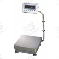 A&D WEIGHING Industrial Bench Scale: 13 5/8 in x 15 1/4 in, IP65, Column-Mounted, GP-Series (MPN GP-102K). Key specifications — Connection Ports: RS-232C; Readability: 1 g/10 g; Brand: A&D WEIGHING; Weighing Surface Material: Stainless Steel.
