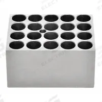 OHAUS Modular Block: Anodized Aluminum, 3 in Overall Wd, 3 3/4 in Overall Lg, 20 Wells (MPN 30400183). Key specifications — Product Type: Dry Bath Block; Includes Thermometer Well: Yes; Material: Anodized Aluminum; Brand: OHAUS.