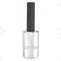 PROTO Socket Bit: 1/2 in Drive Size, Hex Tip, 13 mm Tip Size, 3 41/64 in Overall Lg, Fixed Insert (MPN J5441-13M). Key specifications — attr1204765: Fixed Insert; attr1204767: PROTO.