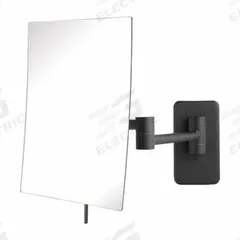SEE ALL Makeup Mirror: Rectangular, Glass, 13 in Overall Ht, 11 in Overall Wd, 3 in Overall Dp, Wall (MPN JBKSA695). Key specifications — Brand: SEE ALL INDUSTRIES; Frame Material: Metal; Frame Color: Black; Mirror Edge Style: Polished Edge; Lighted: Yes.