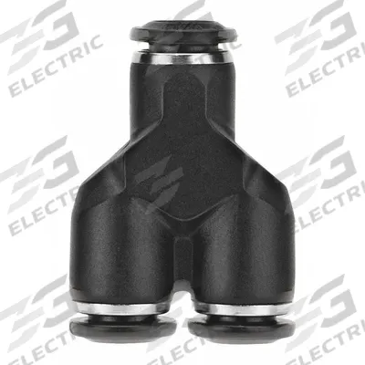 AIGNEP USA Push-Fit Wye Fitting: 8 mm OD x 8 mm OD x 8 mm OD Size, Nylon - Nickel-Plated Brass Tube Fittings