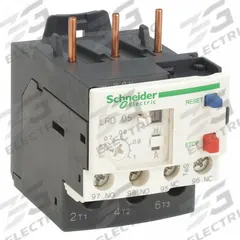 SCHNEIDER Overload Relay: Thermal Protection, 3 Poles, 1NO/1NC, Phase Loss Sensitivity, 0.63 A – 1 A (MPN LRD05). Key specifications — Brand: SCHNEIDER; Auxiliary Contact Form: 1NO/1NC; Compatible Contactor Series: TeSys Deca; Terminal Connection Type: Screw Clamp Terminals; Maximum Voltage Rating: 690V AC; Phase Loss Sensitivity: Yes; Thermal Units Required: None (Relay Includes Integrated Bimetallic Elements); Compatible Contactors: TeSys Deca (9 to 38 Amp Models).