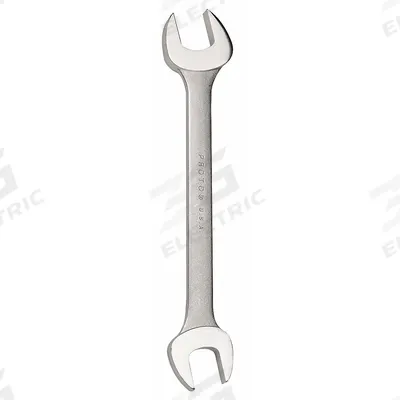 PROTO Open End Wrench: Alloy Steel, Satin, 1 1/4 in_1 5/16 in Head Size, 14 1/2 in Overall Lg - SAE, Double End, Open End Wrenches