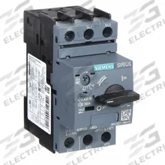SIEMENS Manual Motor Starter: Non-Reversing, 3 Poles, 20 A, Thermal Protection, Selector Switch (MPN 3RV20214BA10). Key specifications — Maximum Voltage Rating: 690V AC; Brand: SIEMENS; Thermal Units Required: None (Starter Includes Integrated Thermal Units); Frame Size (Width): S0.