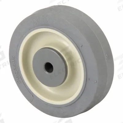 APPROVED VENDOR Caster Wheel: 4 in Wheel Dia., 1 1/4 in Wheel Wd, Rubber, 300 lb Load Rating - Nonmarking Rubber Tread on Plastic Core Wheels
