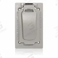 LEVITON Weatherproof Cover: Aluminum, Decora/FS/GFCI, 1 Gangs, 4 11/16 in Overall Ht, 3R, Gray (MPN WM1VF-GY). Key specifications — Brand: LEVITON; Color: Gray; Compatible with Product Type: Die-Cast Metallic Enclosures; Compatible with Series: GFCI; Mounting Orientation: Horizontal.