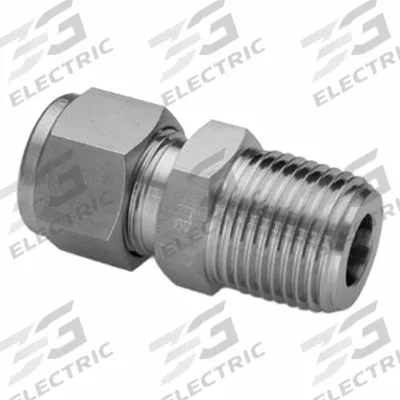 HAM-LET Compression Fitting Adapter: 1/8 in OD x 1/8 in Pipe Fitting Size - Double-Ferrule Stainless Steel Fittings