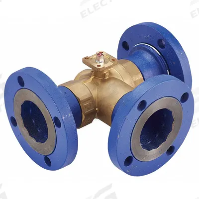 HVAC Control Ball Valve: 3-Way, 4 in Flanged, 176 CV Flow, 88 Bypass CV Flow - 3-Way Flanged Connection Ball Valves
