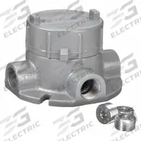 Conduit Outlet Body: Aluminum, GE, 1/2 in Trade Size, XTF Body, 19 cu in Body Capacity (MPN GECXTF-1). Key specifications — Series: For Standard Body; Compatible Conduit Trade Size: 1/2 in; Thread Gender: Female; Hub Style: Threaded; Cover Included: Yes; Body Style: XTF; Connection Type: Threaded; Back Type: Flat.
