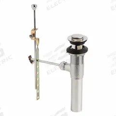 GERBER Drain Assembly: Brass/Stainless Steel, Chrome, 8 1/2 in Overall Ht, 2 1/4 in Overall Dia (MPN G0043973). Key specifications — Product Type: Drain Assembly; Brand: GERBER; Finish: Chrome; Material: Brass; Includes Overflow: Yes.