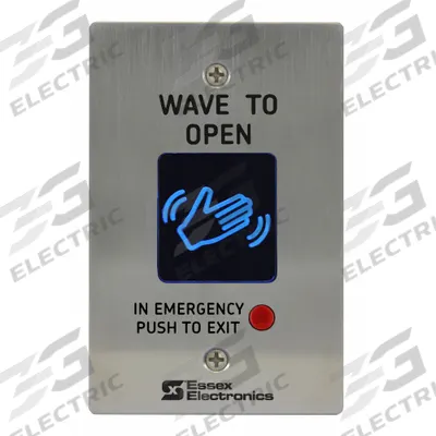 ESSEX Wave-to-Open Touch Plate: 4 1/2 in Ht, 1 1/4 in Dp, 2 3/4 in Wd, Gray - Wave-to-Open Exit Devices