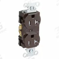 BRYANT Receptacle: Duplex, 5-20, Brown, 125V AC, 20 A, 2 Pole / 3 Wire (MPN CBRS20TR)