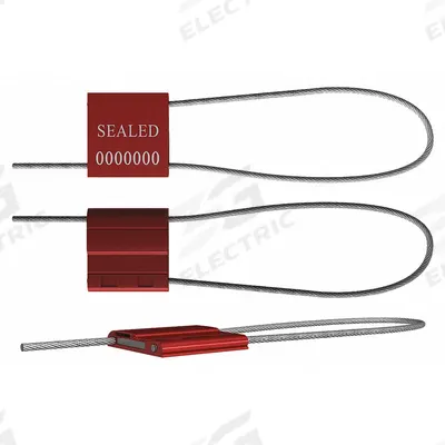 UNIVERSEAL Cable Seals: Red, Steel, 12 in Cable Lg, 1/16 in Cable Dia, Sequential - Adjustable-Length Cable Seals