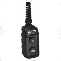 SQUARE D Pendant Control Station: (2) Push Buttons, 2NO, Up/Down, NEMA 1/3/3R/4/4X, (2) Push Buttons (MPN 9001BW92B). Key specifications — AC Contact Rating: 5 A @ 600 V; Action: Momentary/Momentary; DC Contact Rating: 5 A @ 600 V; Enclosure Material: Thermoplastic; Hub Style: Dead-End; Legend: Up/Down; Operator Configuration: (2) Push Buttons; Brand: SQUARE D.