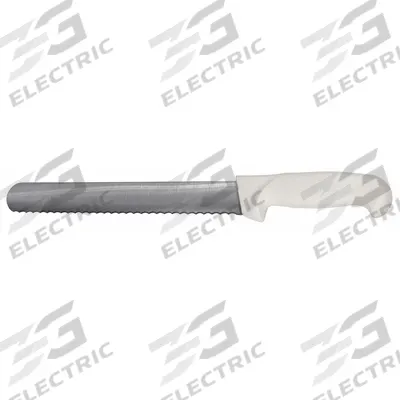 CRESTWARE Slicer Knife: Serrated, 10 in Overall Lg, Steel Blade, Polypropylene Handle - Slicing Knives