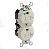 LEVITON Plugs and Receptacles: Hospital Grade, Duplex, 5-20R, Light Almond, 125V AC, 20 A (MPN 8300-SGT)