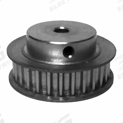 Dayton Timing Pulley: Curvilinear, Fixed, For 9 mm Belt Wd, 28 Teeth, 5 mm Pitch - HTD Section Fixed-Bore Timing Pulleys with Hub