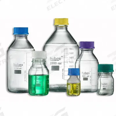 BENCHMARK SCIENTIFIC Media Bottle: 1 L, Screw-On, GL45, 273.05 mm, Colorless - Glass Lab Media Bottles
