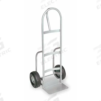 Dayton General Purpose Hand Truck: 400 lb, Single-Loop, Silver, Aluminum, Pneumatic - Corrosion-Resistant Hand Trucks