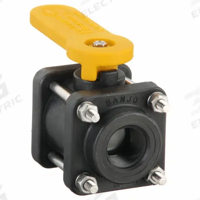 BANJO Manual Two-Way Ball Valve: 3/4 in, Polypropylene, Straight, FNPT x FNPT - Polypropylene Ball Valves