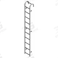 COTTERMAN Straight Ladder: 11 ft Ladder Size, Steel, 300 lb Load Capacity, 49 lb Wt, 11 Rungs (MPN ST11AL C1). Key specifications — Color: Gray; Brand: COTTERMAN; Included Features: Side Rail Bumpers.