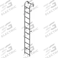 COTTERMAN Straight Ladder: 11 ft Ladder Size, Steel, 300 lb Load Capacity, 49 lb Wt, 11 Rungs (MPN ST11AL C1). Key specifications — Color: Gray; Brand: COTTERMAN; Included Features: Side Rail Bumpers.