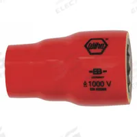 WIHA Insulated Socket: 1/2 in Drive Size, 11/16 in Socket Size, 1 5/8 in Overall Lg, 12-Point, Std (MPN 31712). Key specifications — attr1204321: Not Tether Capable; attr1204320: Chrome; attr1204316: WIHA.