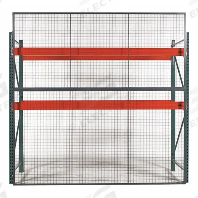 WIRECRAFTERS Aisle Guard: 1 Bays, 120 in x 1 1/4 in x 48 in, 10 ga, Steel, Powder Coated - Welded-Frame Wire Mesh Pallet Rack Back Guards