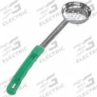 CRESTWARE Portion Controller: 4 oz Capacity, Stainless Steel, Perforated, Green, Plastic, SPO4P. Key specifications — Manufacturer Part Number: SPO4P; Color: Green; Material: Stainless Steel; NSF Certified: No; Perforated/Solid: Perforated; Product Type: Portion Controller; Brand: CRESTWARE.