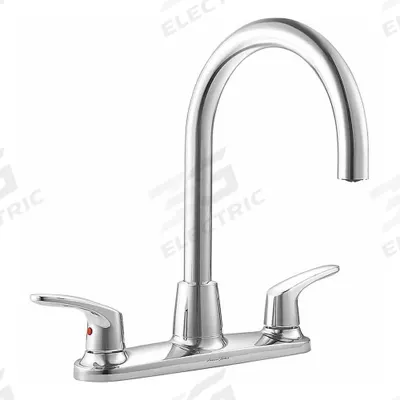 AMERICAN STANDARD Gooseneck Kitchen Faucet: Colony Pro, Metal, Widespread, Deck - Centerset Kitchen Faucets