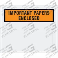 APPROVED VENDOR Packing List Envelopes: 12 in x 10 in, Important Papers Enclosed, Orange, 500 PK (MPN PL449). Key specifications — Color: Orange; Message Location: Top; Opening Location: Side Loading; Message: Important Papers Enclosed; Brand: APPROVED VENDOR.